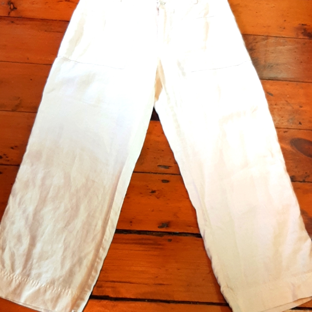 So Blue Sigrid Olsen 100% Linen Cropped Pants. - image 1